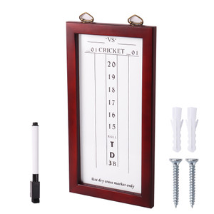 Dry-Erase Dart Scoreboard for Dart Board Cricket and 01 Dart Games with Marker (Dry-Erase Scoreboard)