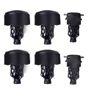 Set of 6 Leatherette Pool Table Replacement Pockets (Black - Smooth)