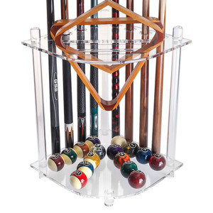 Acrylic 8 Pool Cue Corner Style Rack