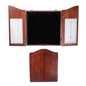 Professional Solid Wood Classic Dartboard Cabinet with Dart Scoreboard.（Deluxe Walnut）