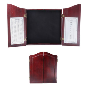 Professional Solid Wood Classic Dartboard Cabinet with Dart Scoreboard.（Deluxe Cherry）