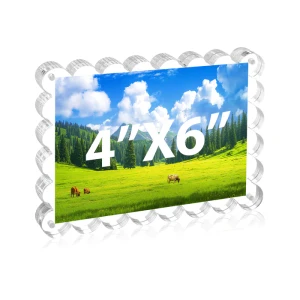 4x6 Inch Acrylic Picture Frames with Scalloped Edge