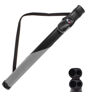 Deluxe Pool Cue Stick Carrying Case-Black/Grey