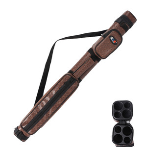 2x2 Deluxe Square Pool Cue Stick Carrying Case-Brown