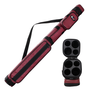 2x2 Deluxe Square Pool Cue Stick Carrying Case-Burgundy