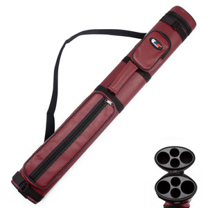 2x2 Deluxe Oval Pool Cue Stick Carrying Case-Burgundy