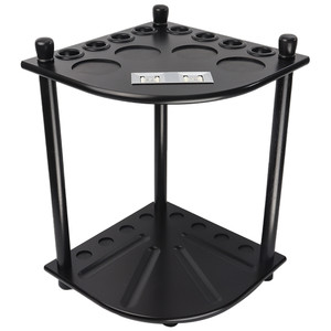 Wooden 8 Pool Cue Corner Style Rack-Black