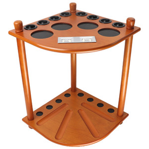 Wooden 8 Pool Cue Corner Style Rack-Oak
