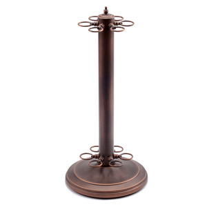 Metal 6 Pool Cue Floor Stand Rack-Oil Rubbed Bronze