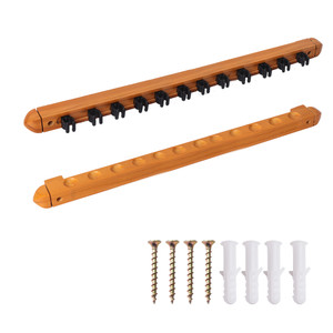 2-Piece Wood 12 Pool Cue Wall Mounted Rack-Oak