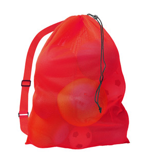 30" x 40" Extra-Large Mesh Sports Ball Drawstring Bag with Adjustable Shoulder Strap(Red)