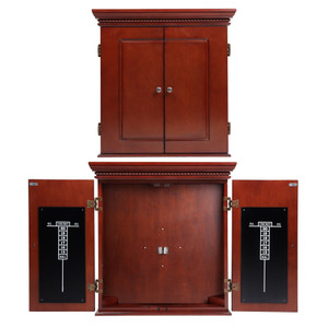Professional Solid Wood Classic Dartboard Cabinet with Dart Scoreboard.（Premium Brown）
