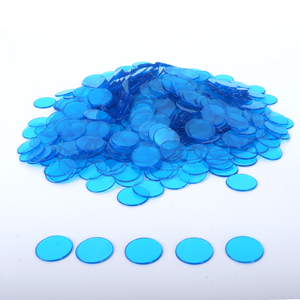3/4-inch Plastic Transparent Bingo Chips for Bingo Game Party (Blue)