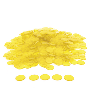 3/4-inch Plastic Transparent Bingo Chips for Bingo Game Party (Yellow)