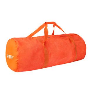 Large Mesh Sports Equipment Duffel Bag, Scuba Bag with Zipper for Diving Equipment,Gym Gear（Orange)