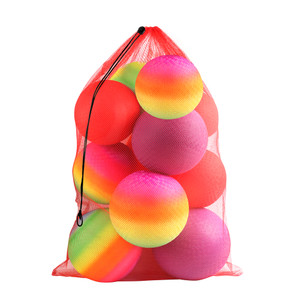 24"x36" Large Mesh Sports Ball Drawstring Bag for Gym Training, Football, Basketball, Swimming(Red)