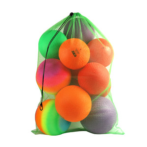 24"x36" Large Mesh Sports Ball Drawstring Bag for Gym Training, Football, Basketball, Swimming(Green)