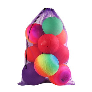 24"x36" Large Mesh Sports Ball Drawstring Bag for Gym Training, Football, Basketball, Swimming(Purple)