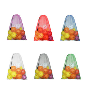 18"x12" Mesh Drawstring Net Bag, Sports Equipment Storage Bag for Gym Gear, Clothes...(Multicolor-6pack)