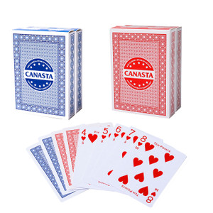 4-Deck Canasta Playing Cards (2 Blue & 2 Red)