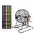 Bingo Game Set with Black Metal Bingo Cage, Plastic Master Board, 7/8" Colored Calling Balls
