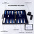 Medium Leather Backgammon Game Set (Black & Blue)