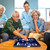 Medium Leather Backgammon Game Set (Black & Blue)