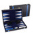 Travel Size Leather Backgammon Game Set (Black & Blue)