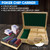 Poker Chips Carrier with 3 Wooden Poker Chip Trays for Any Thickness chips, Holds 300 Chips (Oak)