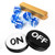 Craps Game Set with 5 Blue Dice, and ON/OFF Puck(Blue)