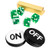 Craps Game Set with 5 Blue Dice, and ON/OFF Puck(Green)