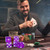 19mm Vegas Casino Style Craps Dice Set with Razor Sharp Edges（Purple)