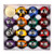 2-1/4" Black Marbelite Swirl Style Pool Balls Set