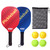 Pickleball Paddles Set with 2 Pickleball Rackets & 4 Indoor/Outdoor Pickle-Balls & Mesh Carrying Bag