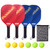 Pickleball Paddles Set with 4 Pickleball Rackets & 6 Indoor/Outdoor Pickle-Balls & Mesh Carrying Bag