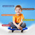Floor Scooter Board with Handles, Sitting Scooter for Kids Indoor Play, Fun Scoot Board(Green)