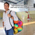 30" x 40" Extra-Large Mesh Sports Ball Drawstring Bag with Adjustable Shoulder Strap(Black)