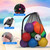 30" x 40" Extra-Large Mesh Sports Ball Drawstring Bag with Adjustable Shoulder Strap(Black)