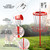 Portable 24-Chain Disc Golf Targets Basket, Metal Flying Disc Golf Practice Basket(Deluxe-Red)