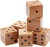 3.5-Inch Premium Oak Giant Yard Dice Set with Bucket and Yardzee & Farkle Scorecard.