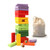 54-Piece Multi-Color Mini Tumbling Timbers Game,Wooden Blocks Stacking Floor Game Set-Build to Over 1.8ft