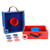Quality Outdoor Solid Wood Washer Toss Game Set with Set of 8 Replacement Washers - Red/Blue