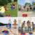 Quality Outdoor Solid Wood Washer Toss Game Set with Set of 8 Replacement Washers - Red/Blue