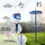 Portable 24-Chain Disc Golf Targets Basket, Metal Flying Disc Golf Practice Basket(Deluxe-Blue)