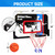 24" x 16" Over-The-Door Pro Basketball Hoop with Basketball & Pump, Basketball Hoop Set(Dunk)