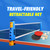 Adjustable Retractable Ping Pong Net & Post. Portable Table Tennis Net & Clamps.(Blue)
