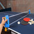 Adjustable Retractable Ping Pong Net & Post. Portable Table Tennis Net & Clamps.(Blue)