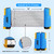 Adjustable Retractable Ping Pong Net & Post. Portable Table Tennis Net & Clamps.(Blue)