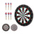 18"x1" 2-in-1 Flocking Dartboard Game Set with six 17G Steel Tip Darts. Bullseye and Dart Board Games Set