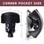 Set of 6 Leatherette Pool Table Replacement Pockets (Black - Smooth)